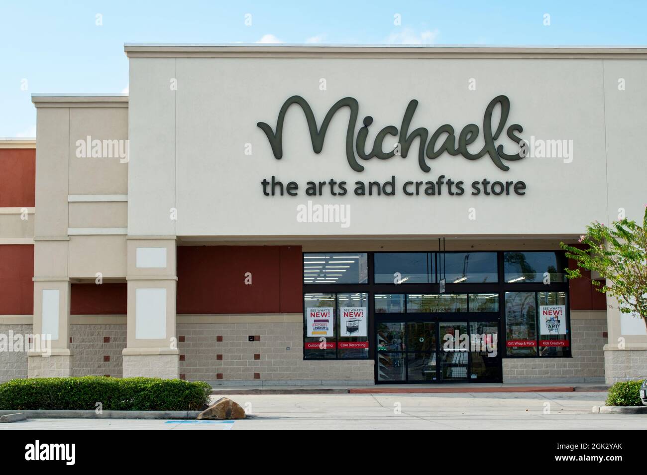 Humble, Texas USA 08-14-2019: Michael`s Kunst- und Handwerksgeschäft in Humble, Texas. Store wurde 2013 gegründet und ist Teil der Michael`s Company Inc Stockfoto